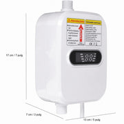 Medidas del calentador AquaFlow: 17 cm x 13 cm x 7 cm