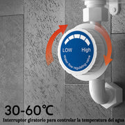 Control de temperatura de 30 a 60 °C con interruptor giratorio