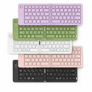 Teclado plegable Bluetooth en colores negro, rosa, verde, morado y blanco
