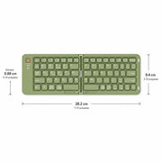 Medidas del teclado plegable: 28.2 cm x 9.4 cm, grosor 0.88 cm