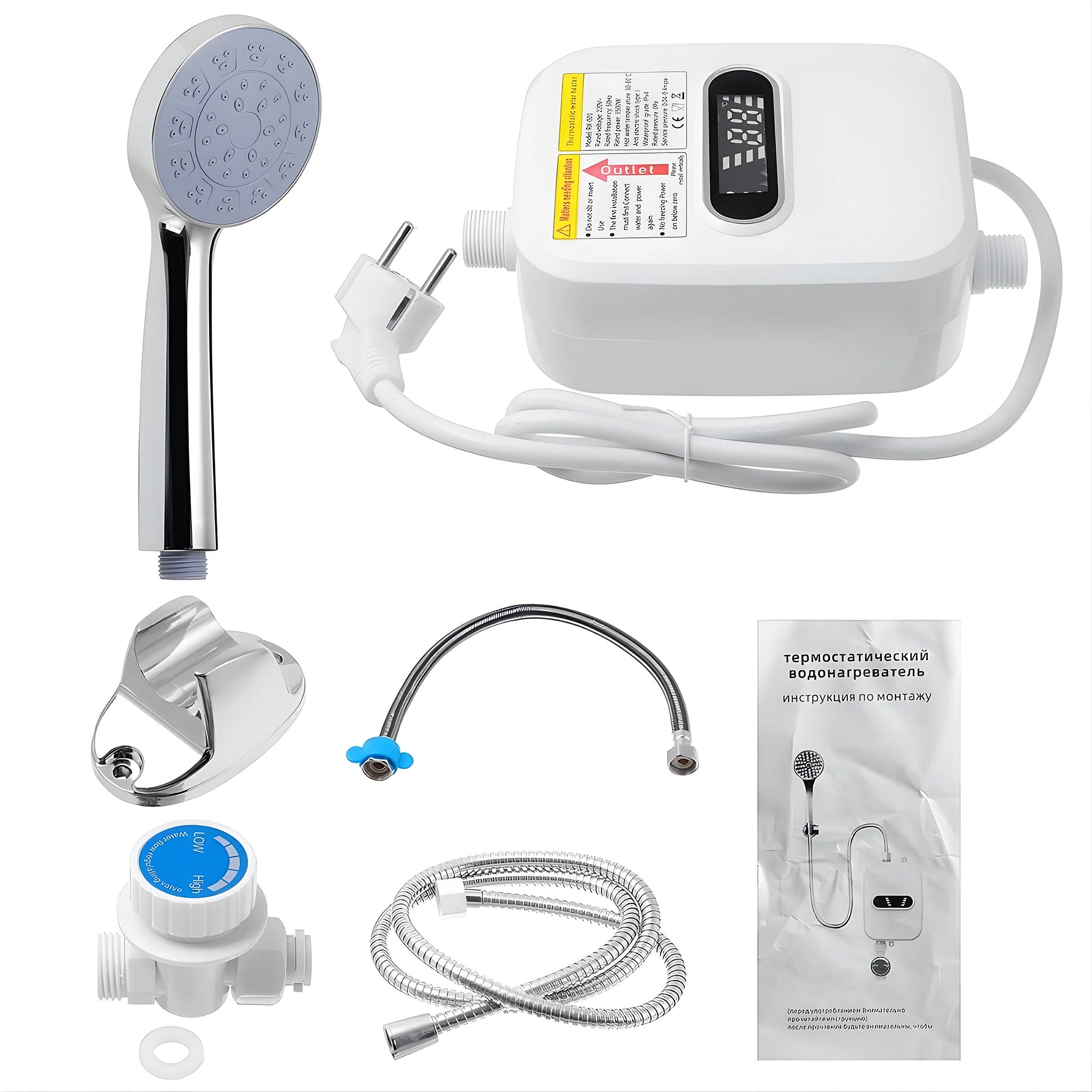 AquaFlow™ – Calentador de Agua Eléctrico Instantáneo para Ducha 220 V