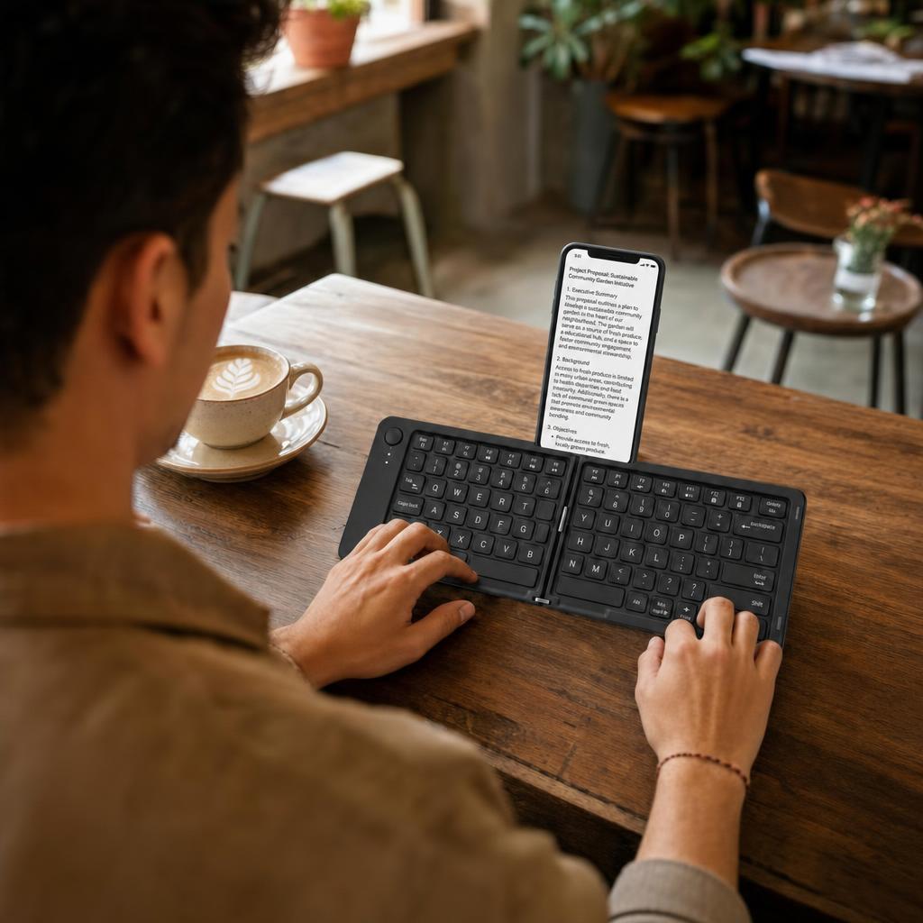 Teclado Plegable Bluetooth Ultradelgado – Compatible con iOS, Android, Windows y Mac