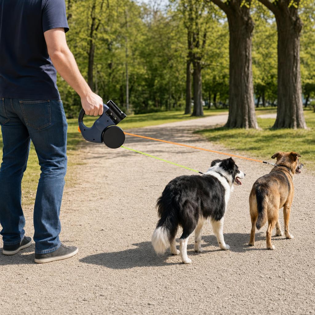 TwinPaw™ - Correa Doble Retractil Para Perros